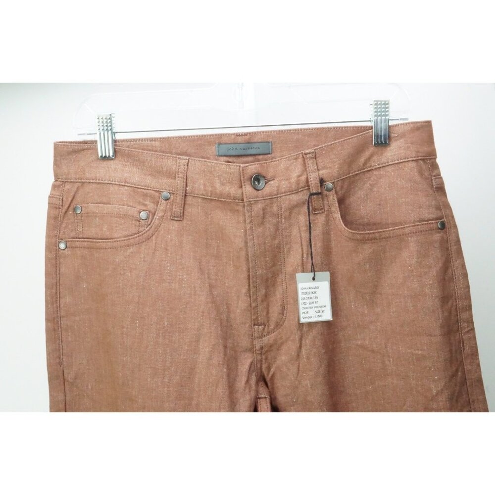 John Varvatos JV702-Slim Dark Tan Casual Pants Sz 32 BRAND NEW